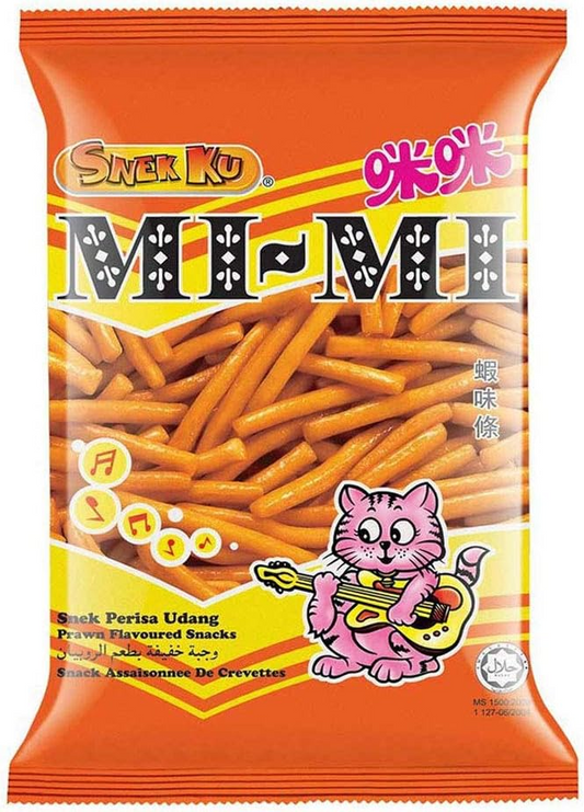 Snekku Mi Mi Prawn Snack 噹噹蝦味條 70g