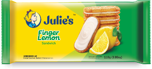 Julie's Finger Lemon Sandwich - Single Packaging 长椭圆形-柠檬味夹心饼 110g